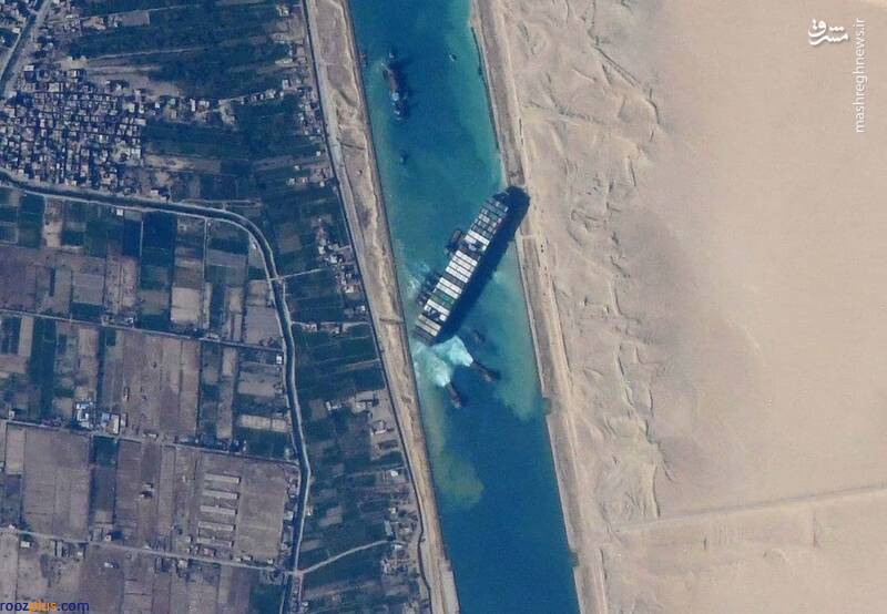 عکس/ وضعیت کشتی که کانال سوئز را قیچی کرد