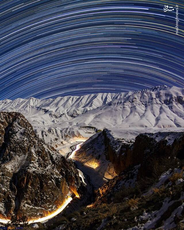تصویری جالب از رد ستارگان در آسمان البرز
