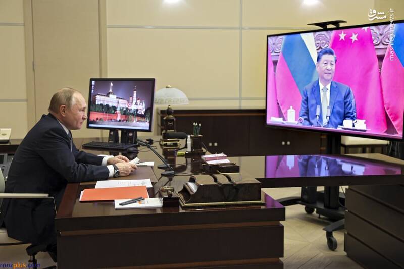 گفت‌وگوی مجازی پوتین و رئیس جمهور چین +عکس