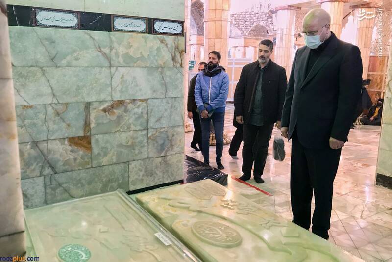 زیارت قالیباف از قبور علمای مدفون در قم/ عکس