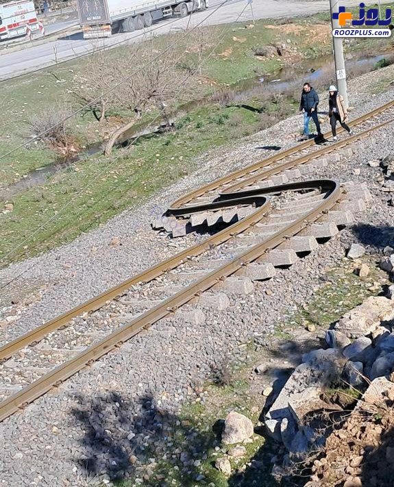عکس/ریل راه آهن استان «قهرمان ماراش» ترکیه در نزدیکی کانون زلزله