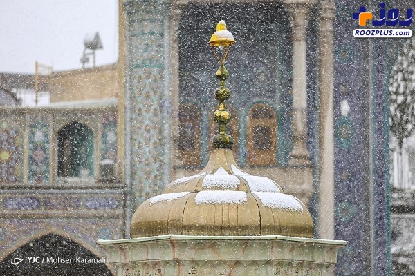 عکس/ بارش برف زمستانی در حرم حضرت معصومه(س)