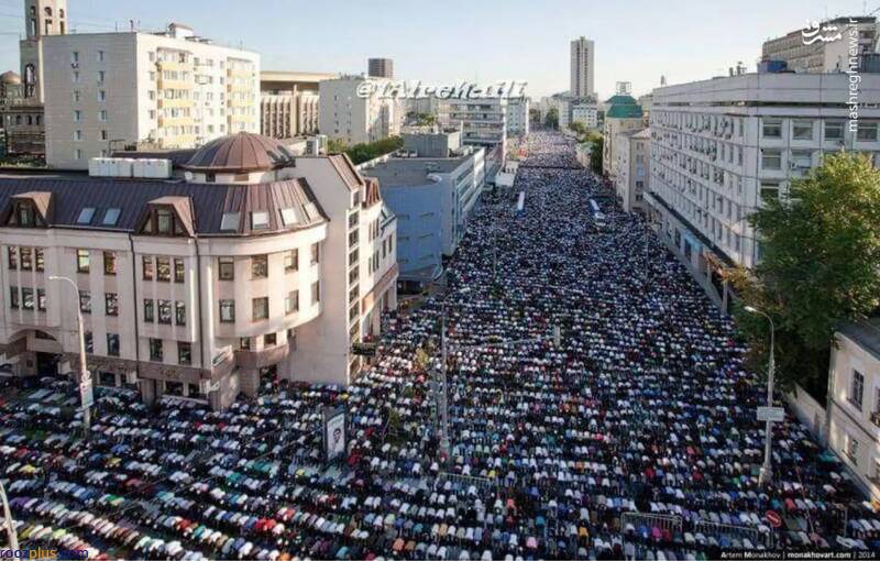 اقامه نماز عید فطر در مسکو/ عکس