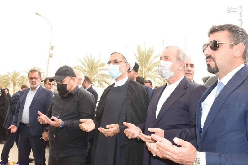 سفیر جدید ایران در عراق در محل شهادت سردار سلیمانی/ عکس