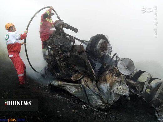سقوط مرگبار تانکر سوخت در گردنه حیران+عکس‌
