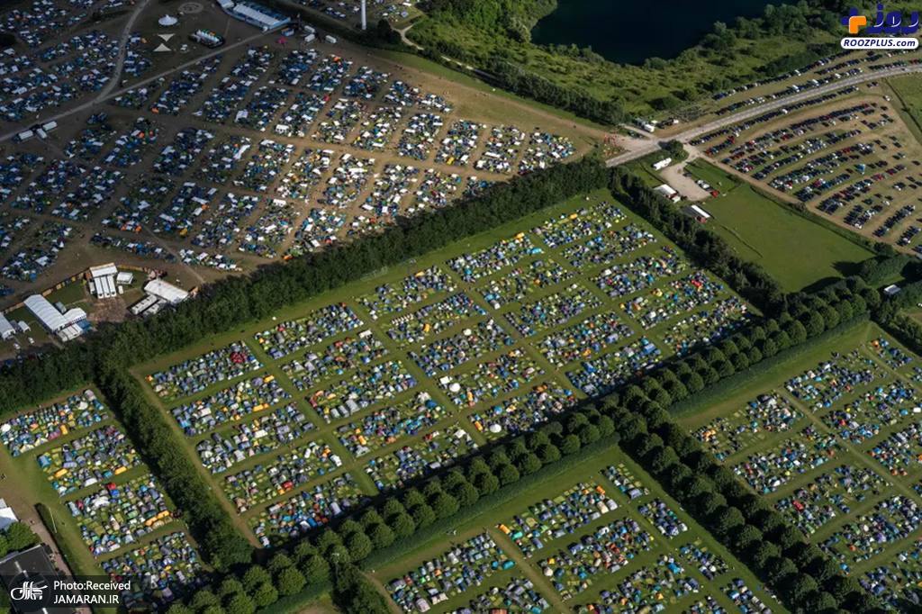 تصویر هوایی از بزرگترین جشنواره موسیقی اروپا/ عکس