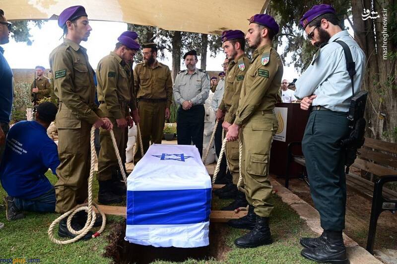 مراسم گورسپاری سرباز تروریست اسرائیلی +عکس