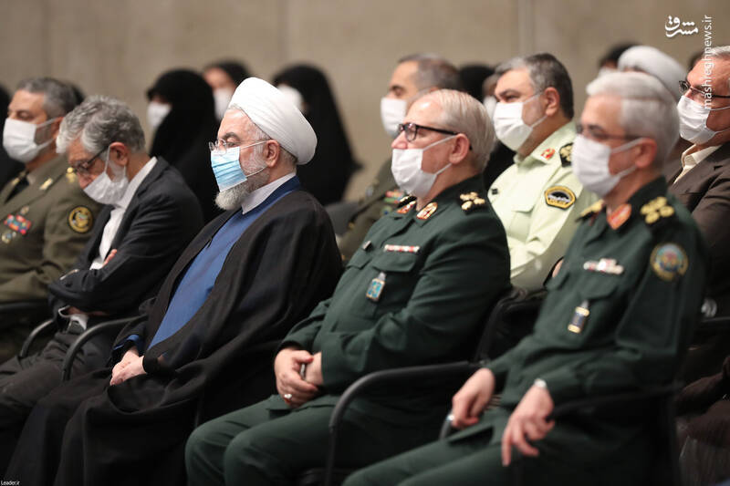 عکس/ حضور روحانی، جهانگیری و لاریجانی در دیدار با رهبر انقلاب