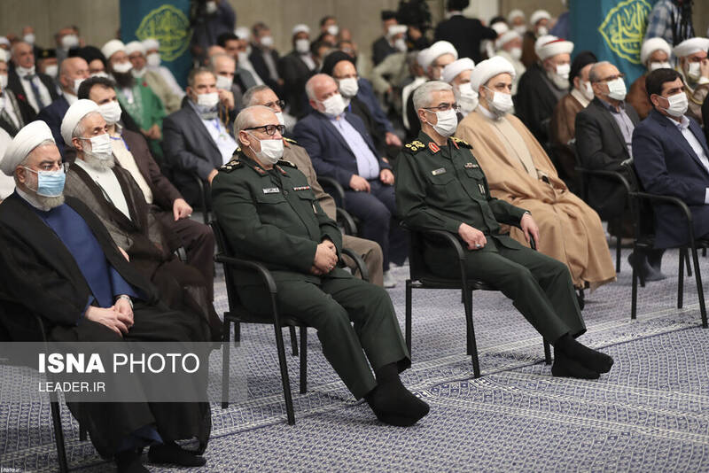 عکس/ حضور روحانی، جهانگیری و لاریجانی در دیدار با رهبر انقلاب