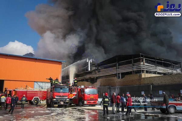 آتش‌سوزی در شهرک صنعتی مبارکه اصفهان +عکس