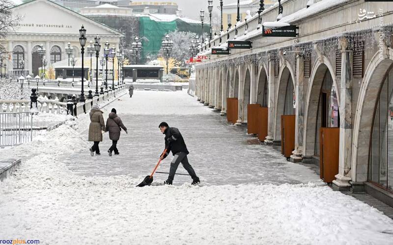 مسکو پوشیده از برف شد +عکس