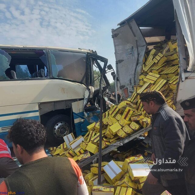 تصادف اتوبوس حامل زائران ایرانی در نجف+ عکس
