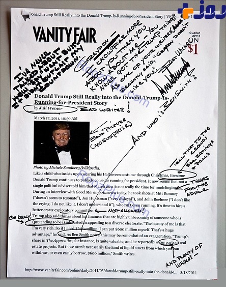 شخصیت شناسی ترامپ از روی دستخطش! +تصاویر