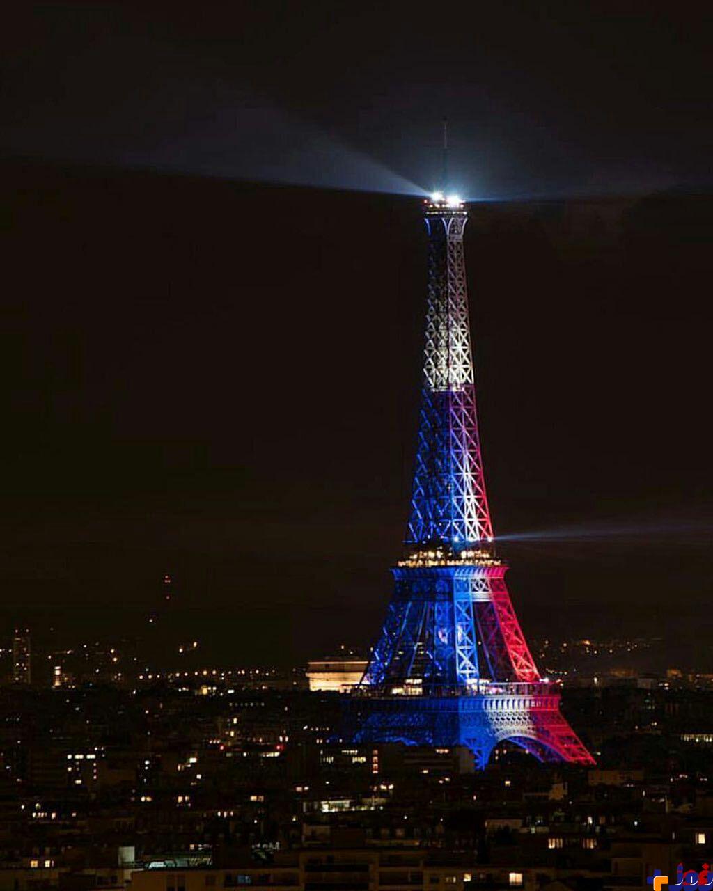 زیباسازی برج ایفل برای پیروزی تیم فوتبال فرانسه /عکس