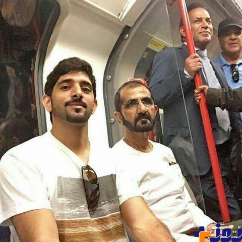 حاکم دبی و پسرش در مترو+ عکس