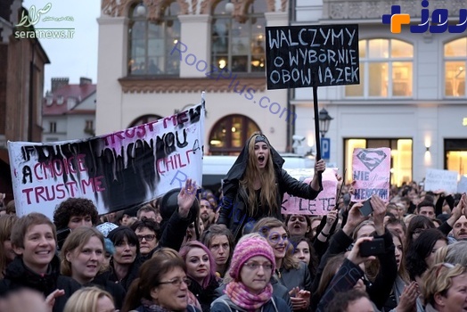 تصاویر/ خشم زنان لهستانی از ممنوعیت کامل سقط جنین