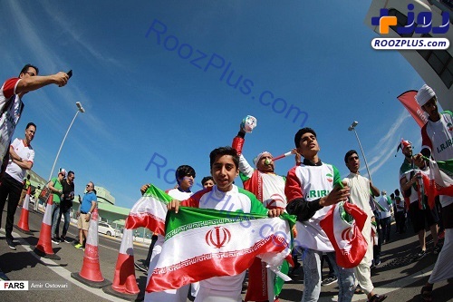 گزارش تصویری از حضور تماشاگران ایرانی در ورزشگاه آل‌نهیان