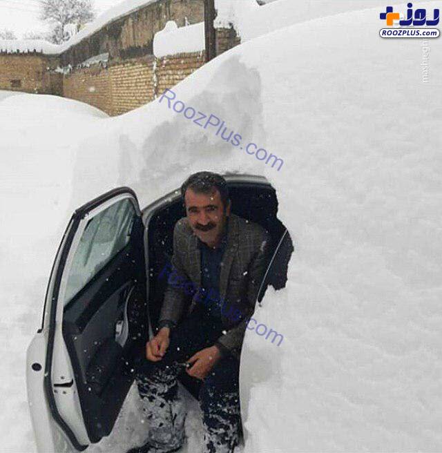 بارش برف سنگین در کوهرنگ +عكس