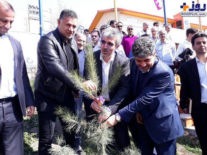 مشارکت علی دایی در کاشتن درخت +عکس