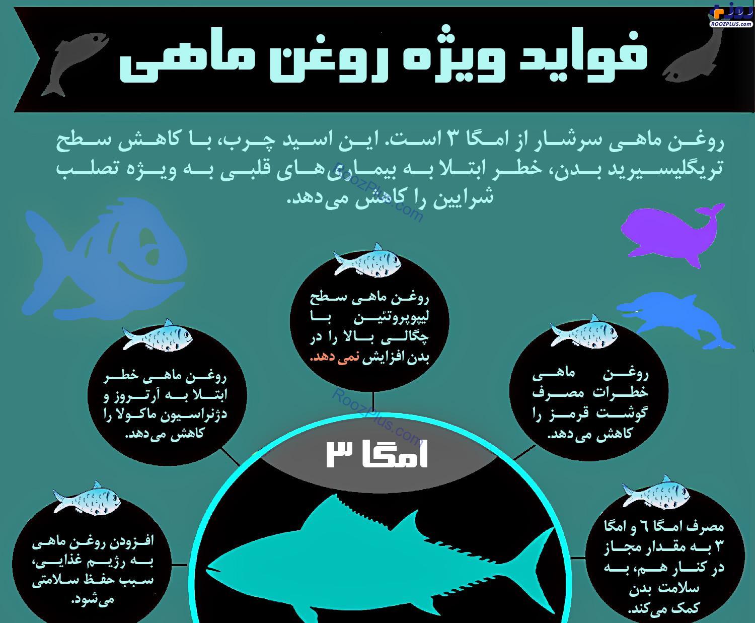 اینفوگرافیک/ ۵ دلیل برای اینکه باید روغن ماهی مصرف کنید