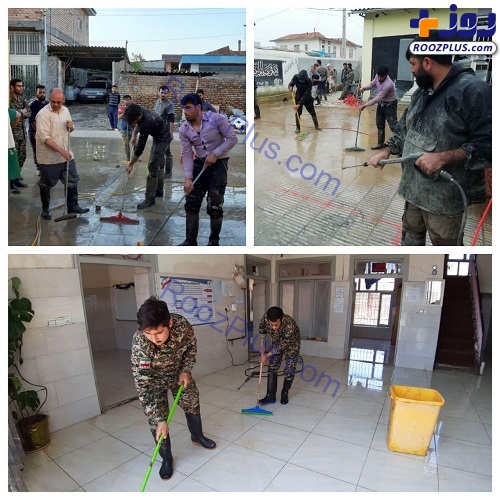 تمیز کردن مدارس «آق قلا» توسط نیروهای جهادی +عکس
