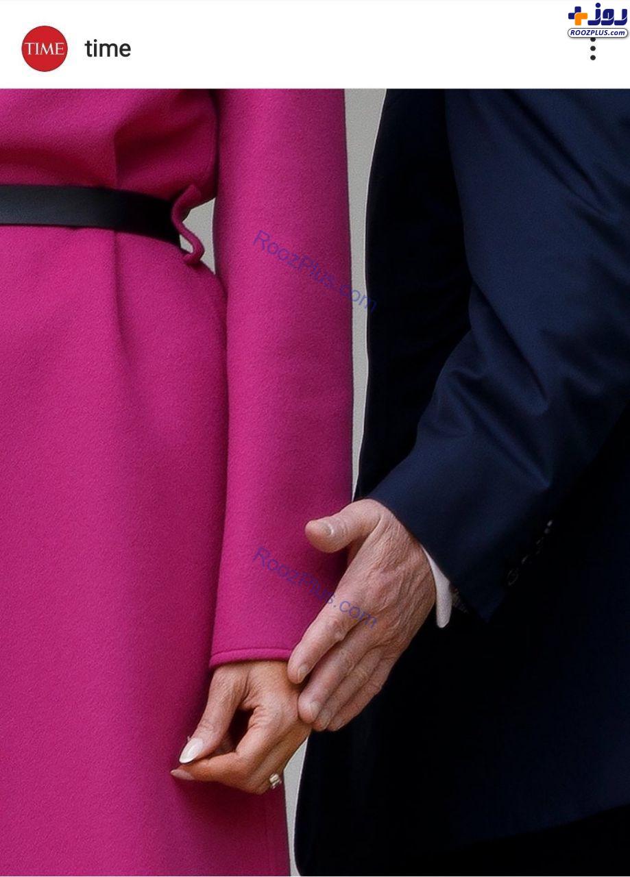 عکس/دست بدون حلقه ترامپ در کنار همسرش ملانیا