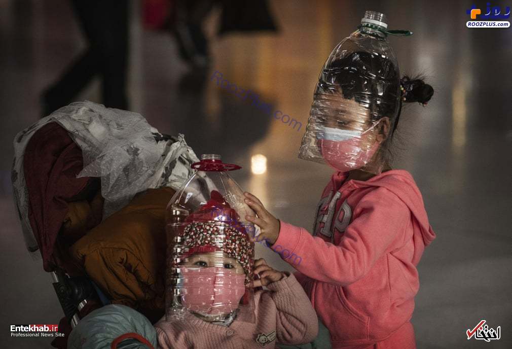 ساخت ماسک‌های دست ساز برای کودکان چینی +عکس
