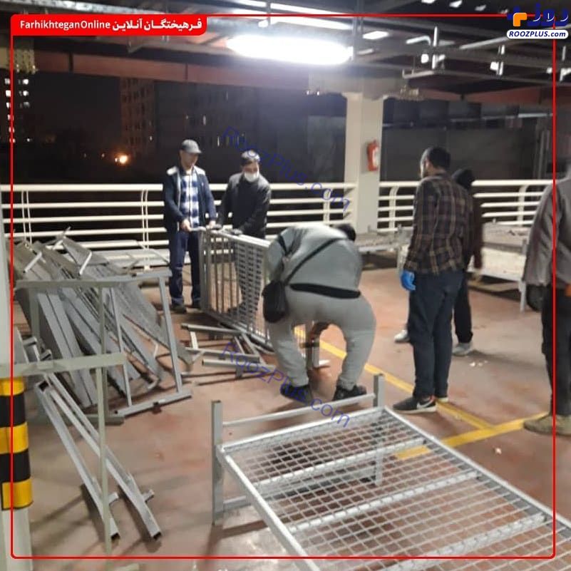 آماده‌سازی پارکینگ طبقاتی برای بستری بیماران کرونایی + تصاویر