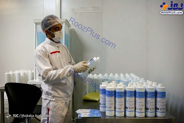 خط تولید ماسک، لباس بیمارستانی و مواد ضدعفونی در هلال احمر + تصاویر