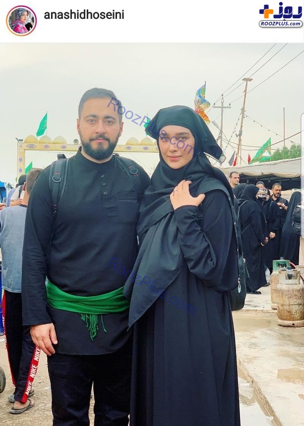 عکس/عروس سفیر و همسرش در پیاده‌روی اربعین