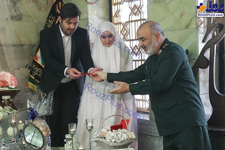 فرمانده سپاه مهمان خطبه عقد یک زوج +تصاویر