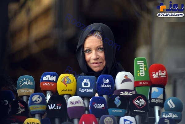 عکس/پوشش متفاوت نماینده زن سازمان ملل مقابل آیت الله سیستانی