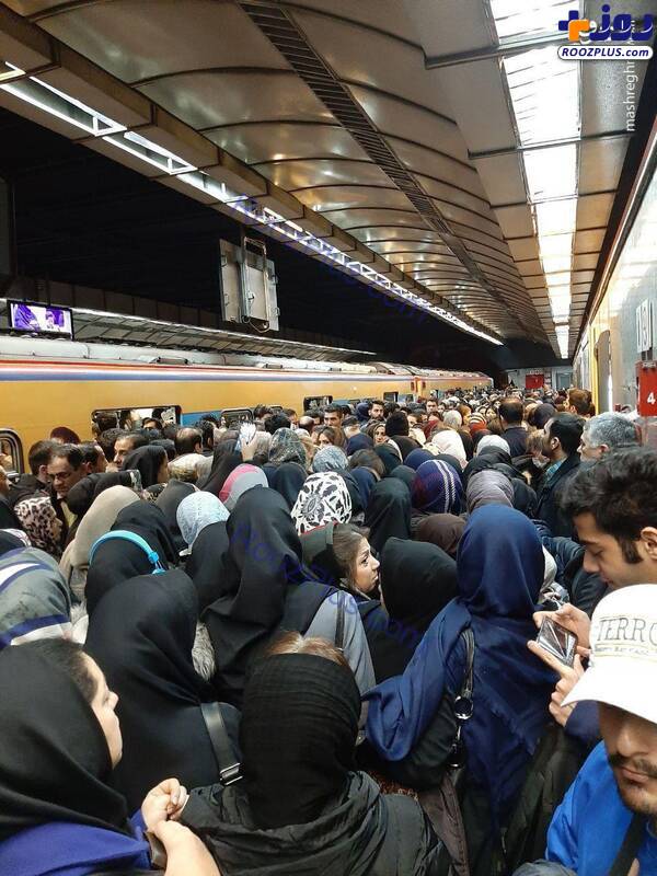 اختلال در خط یک مترو تهران +عکس