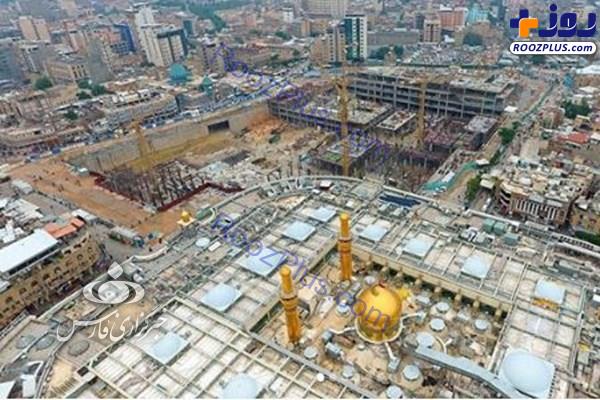 جدیدترین تصاویر هوایی از توسعه حرم امام حسین (ع)