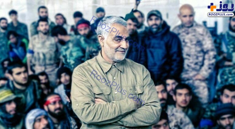 تصویری از حضور شهید حاج قاسم سلیمانی در جمع مدافعان حرم