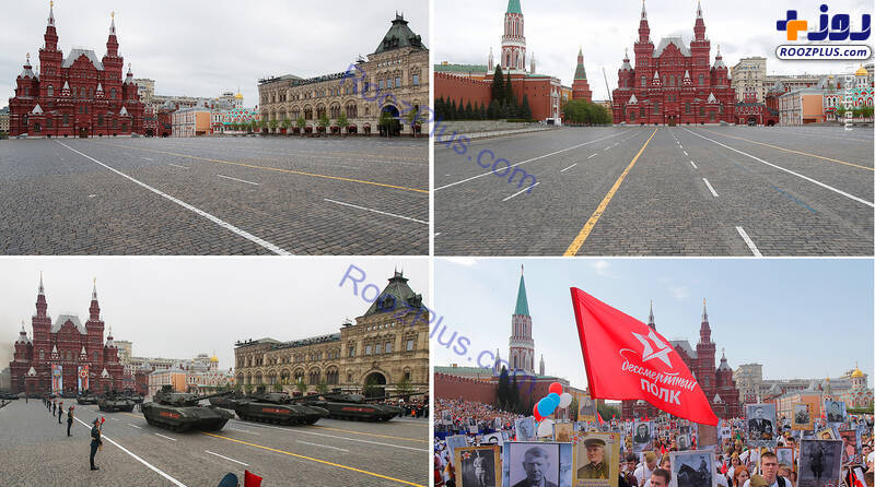 تفاوت رژه امسال و سال گذشته در مسکو به خاطر کرونا+عکس