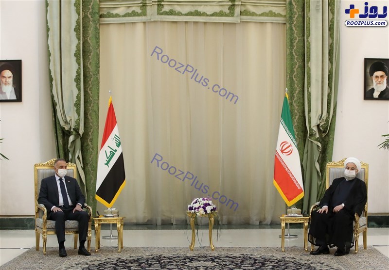 نشست خصوصی رییس جمهور ایران و نخست وزیر عراق در تهران + تصاویر