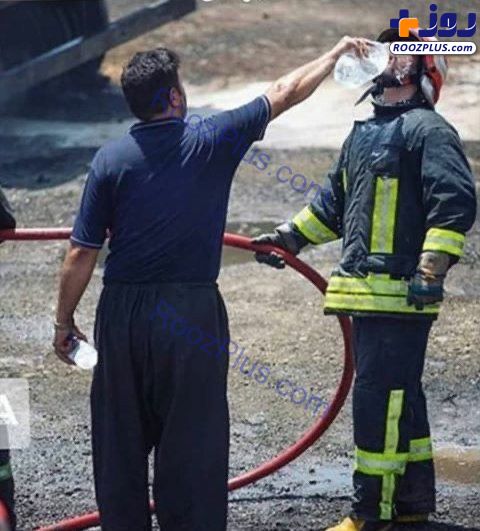 اقدام زیبای مرد کرمانشاهی برای یک آتش نشان +عکس