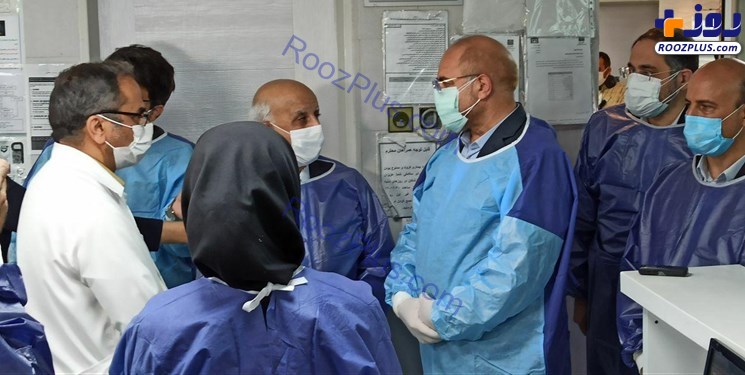 عکس/ بازدید سرزده قالیباف از بخش ICU بیماران کرونایی بیمارستان امام خمینی(ره)