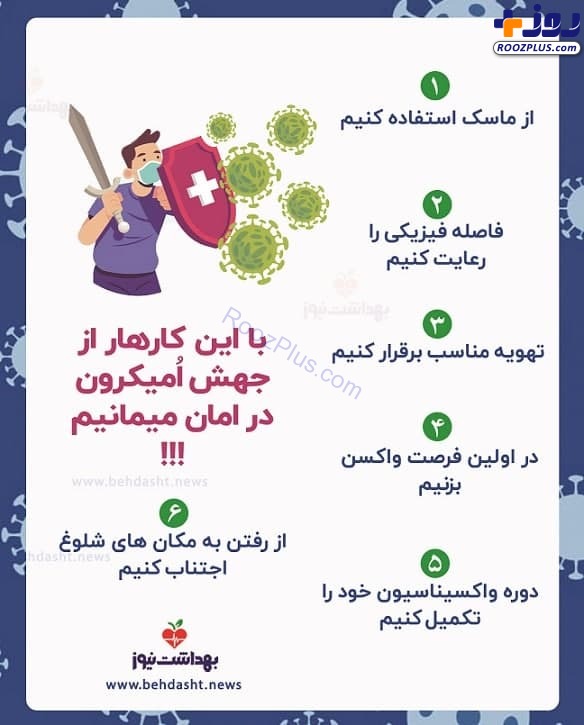 اینفوگرافی/ با این کارها از جهش اُمیکرون در امان میمانیم!