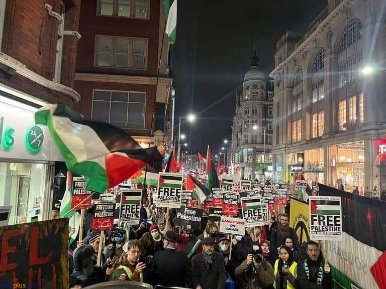 تظاهرات در مقابل نمایندگی رژیم صهیونیستی در لندن