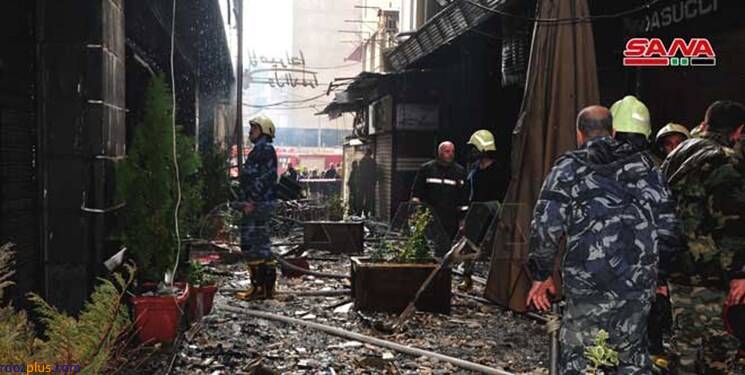 آتش‌سوزی مرگبار در مجتمع تجاری دمشق + عکس