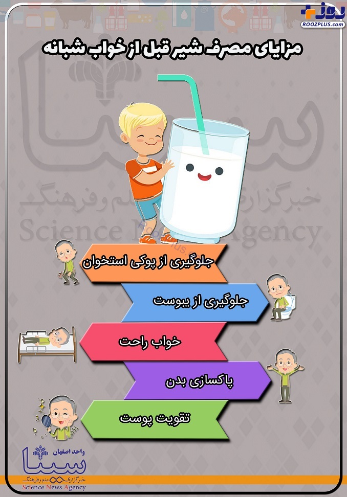 اینفوگرافیک/ به این دلایل حتما قبل از خواب شبانه شیر بخورید