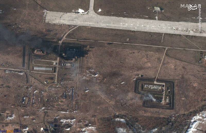تصاویر ماهواره‌ای از خسارات به فرودگاه چرنیوتسی اوکراین