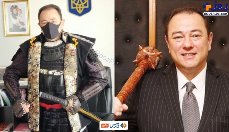 عکس/ ژست سامورایی وار سفیر اوکراین در ژاپن پیش از حمله روسیه