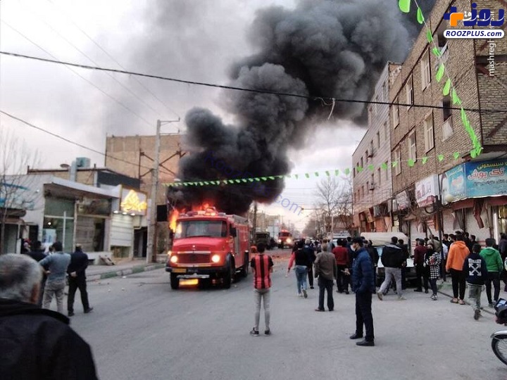 عکس/ آتش سوزی یک باب مغازه در ورامین