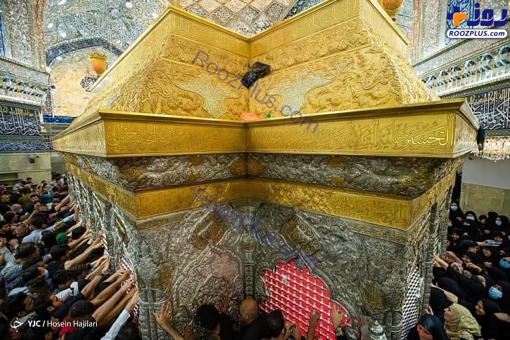 تصاویری خاص از ضریح شش گوشه اباعبدالله (ع) در شب قدر