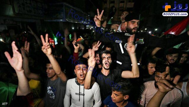 جشن پیروزی در خیابان‌های فلسطین+ تصاویر