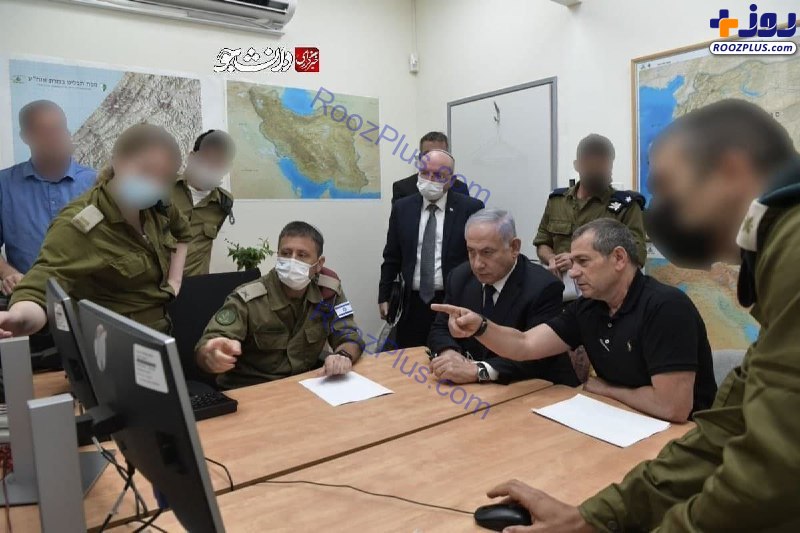 نقشه ایران در اتاق جلسه نتانیاهو با فرماندهان نظامی رژیم صهیونیستی +عکس
