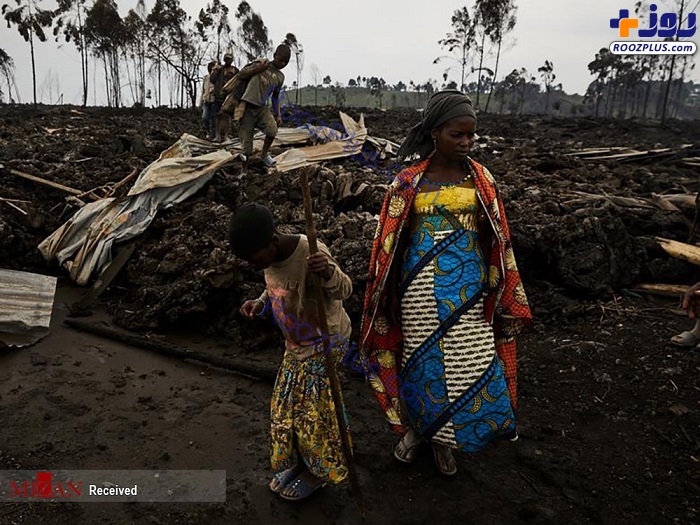 بی خانمان شدن به خاطر فعالیت آتشفشان کوه نیراگونگو +تصاویر